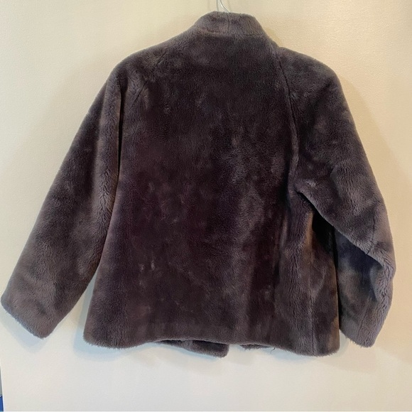 Borgana Vintage faux fur grey short coat medium - Picture 5 of 7